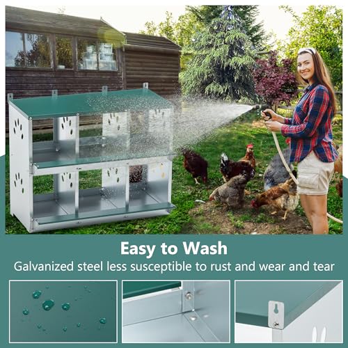 3-Tier Large Wooden Chicken Coop for 8-10 Chickens,Outdoor Walk-in Chicken Coop House with Run&Nesting Boxes,Hen House Poultry Pet Habitat Hutch Cage W/Pull Out Trays&Wire Fencing(95"×80"×83")
