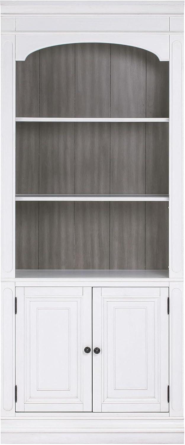 Tov Furniture Roanoke Transitional 78" Wood Bookcase in White Finish