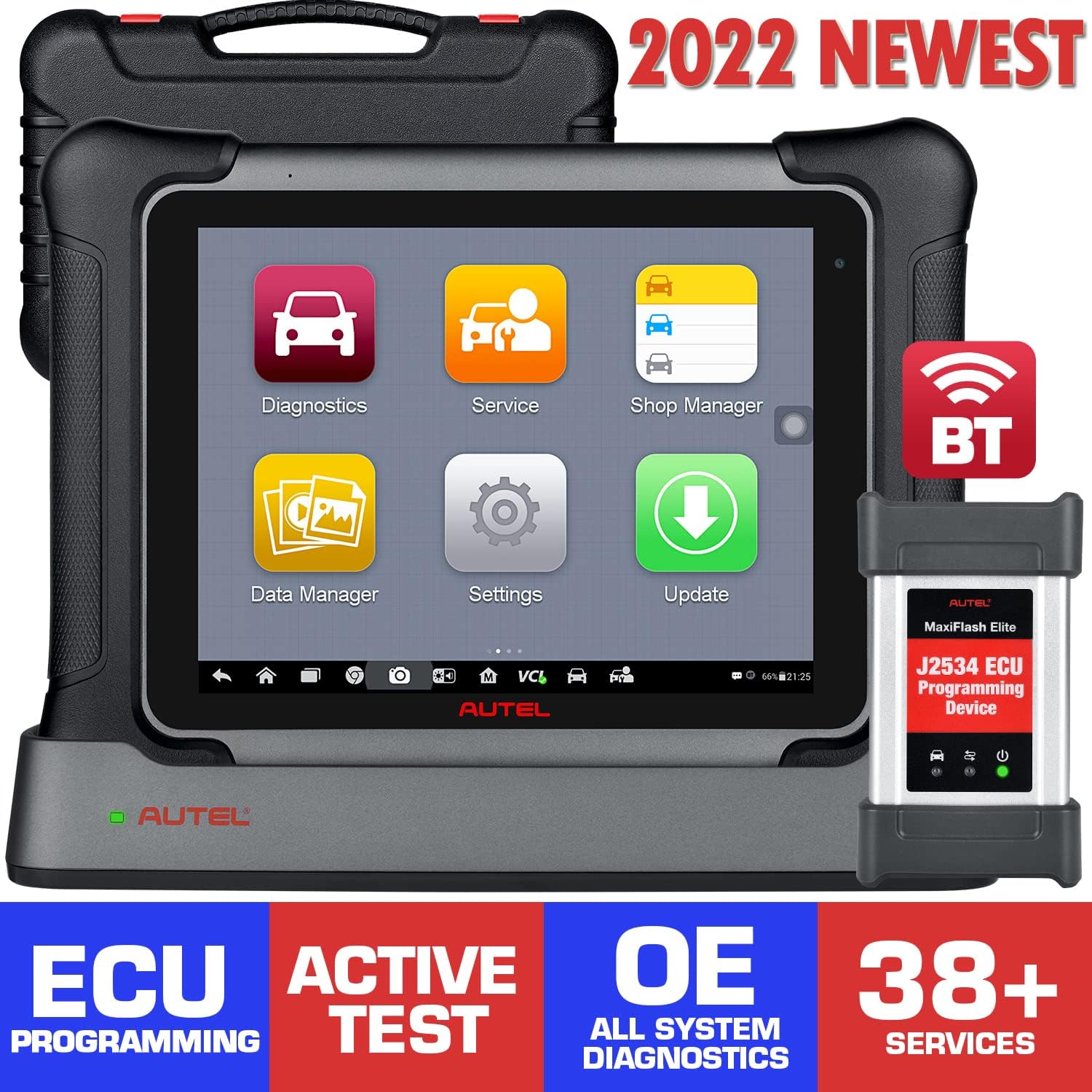 Autel Scanner MaxiSys Elite II, 2022 Newer Upgrade of MS Elite/ MK908P/ MS908S PRO/ MK908 Auto Scan Tool, J2534 ECU Programming & Coding, Bi-Directional Control, 38+ Service, OE All Systems Diagnostic