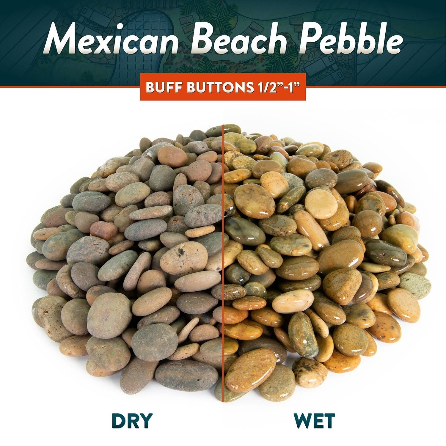 Mexican Beach Pebbles 40 lbs| Smooth Round Stones | Round Rock for Gardens, Landscape, Ponds, and Décor - 3x22-5x22 - Mexican Be