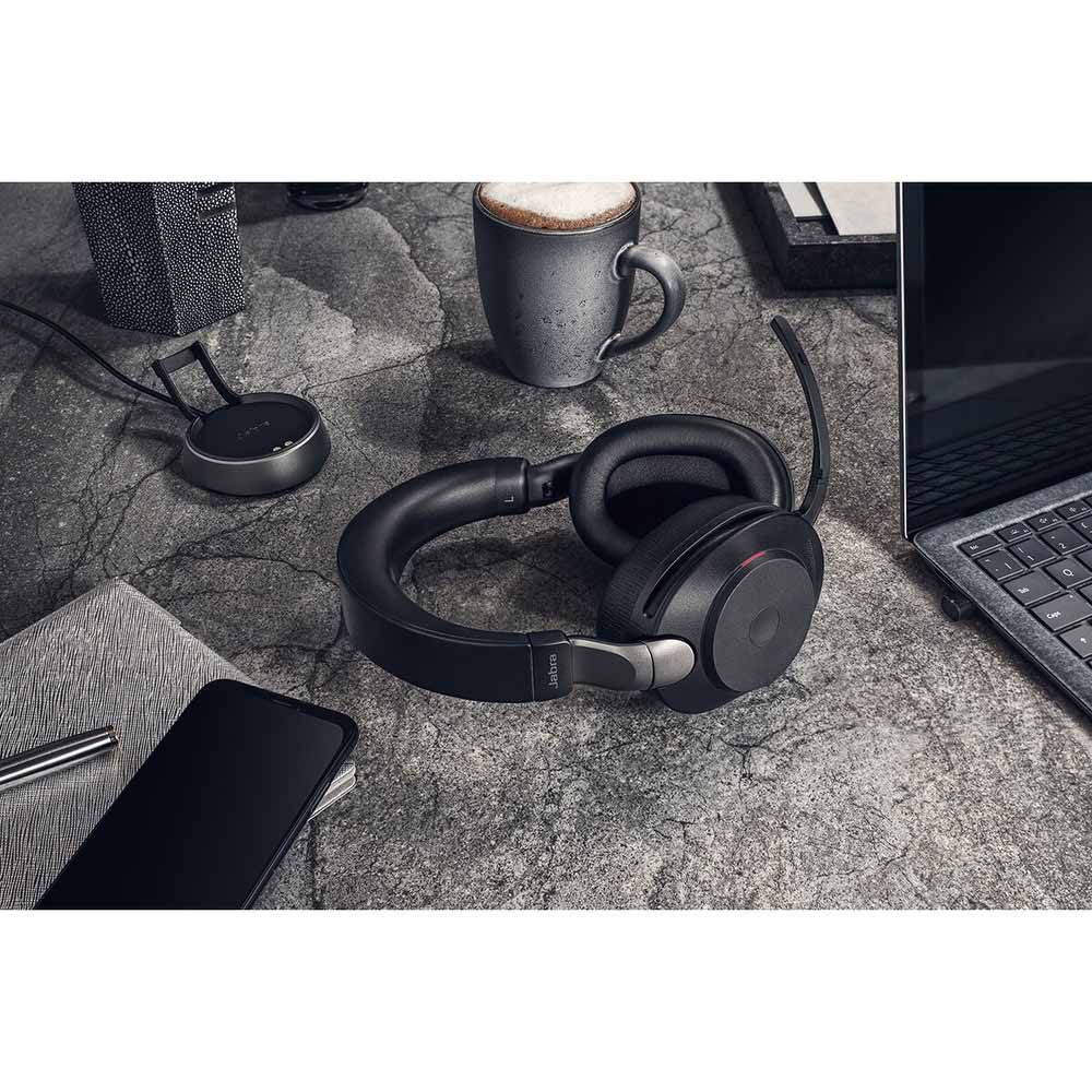 Jabra Evolve2 85 UC Stereo - Headset - full size - Bluetooth - wireless, wired - active noise canceling - 3.5 mm jack - noise is