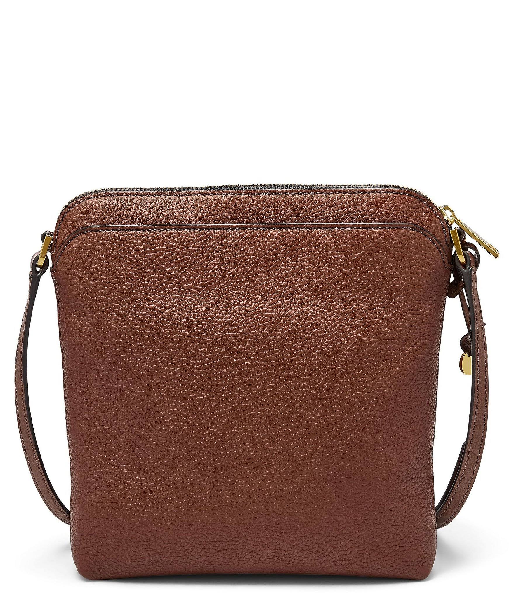 Fossil Cindy Leather Crossbody - Black/Gold