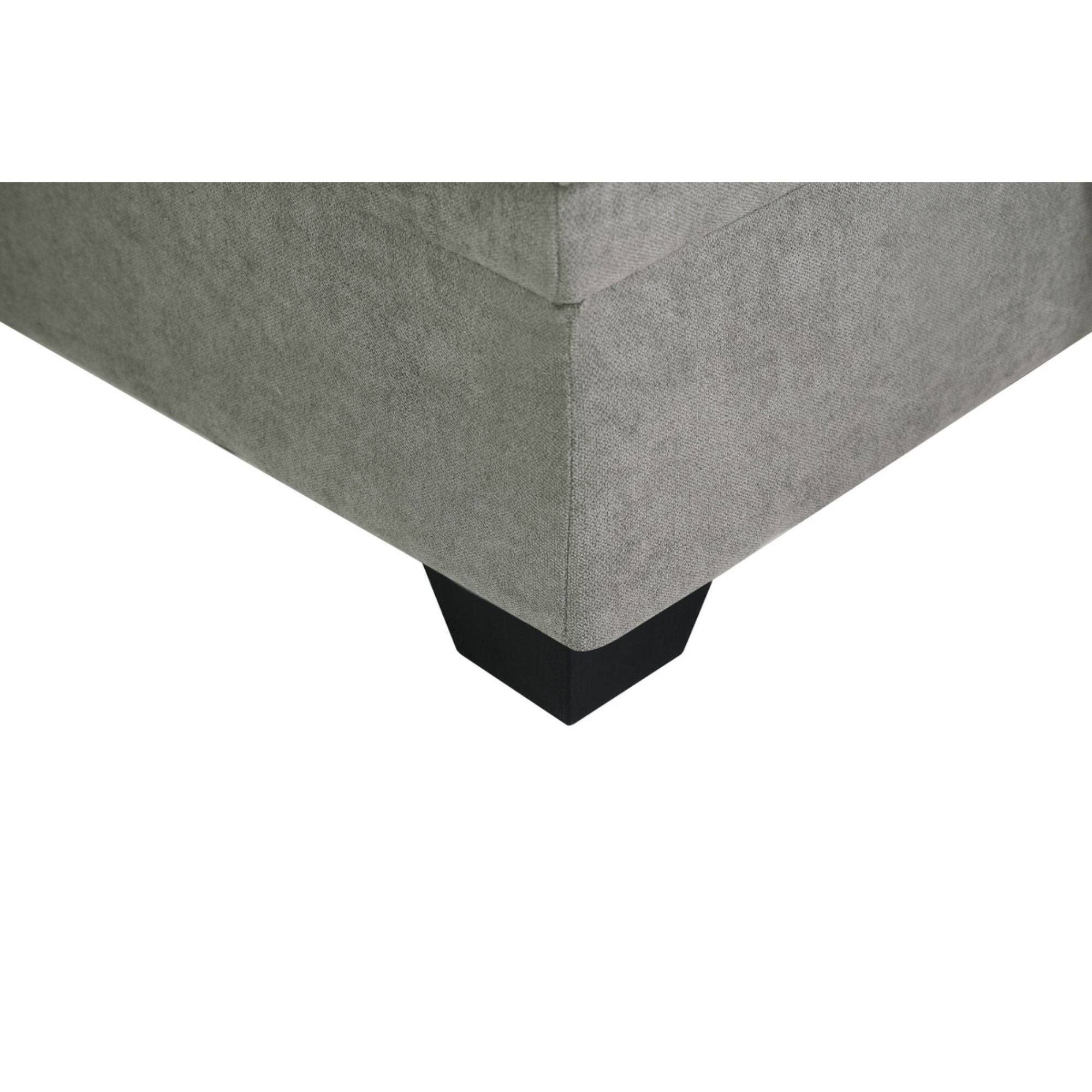 Lilola Home Lucca Light Gray Fabric Reversible Sectional Sleeper Sofa Chaise with Storage