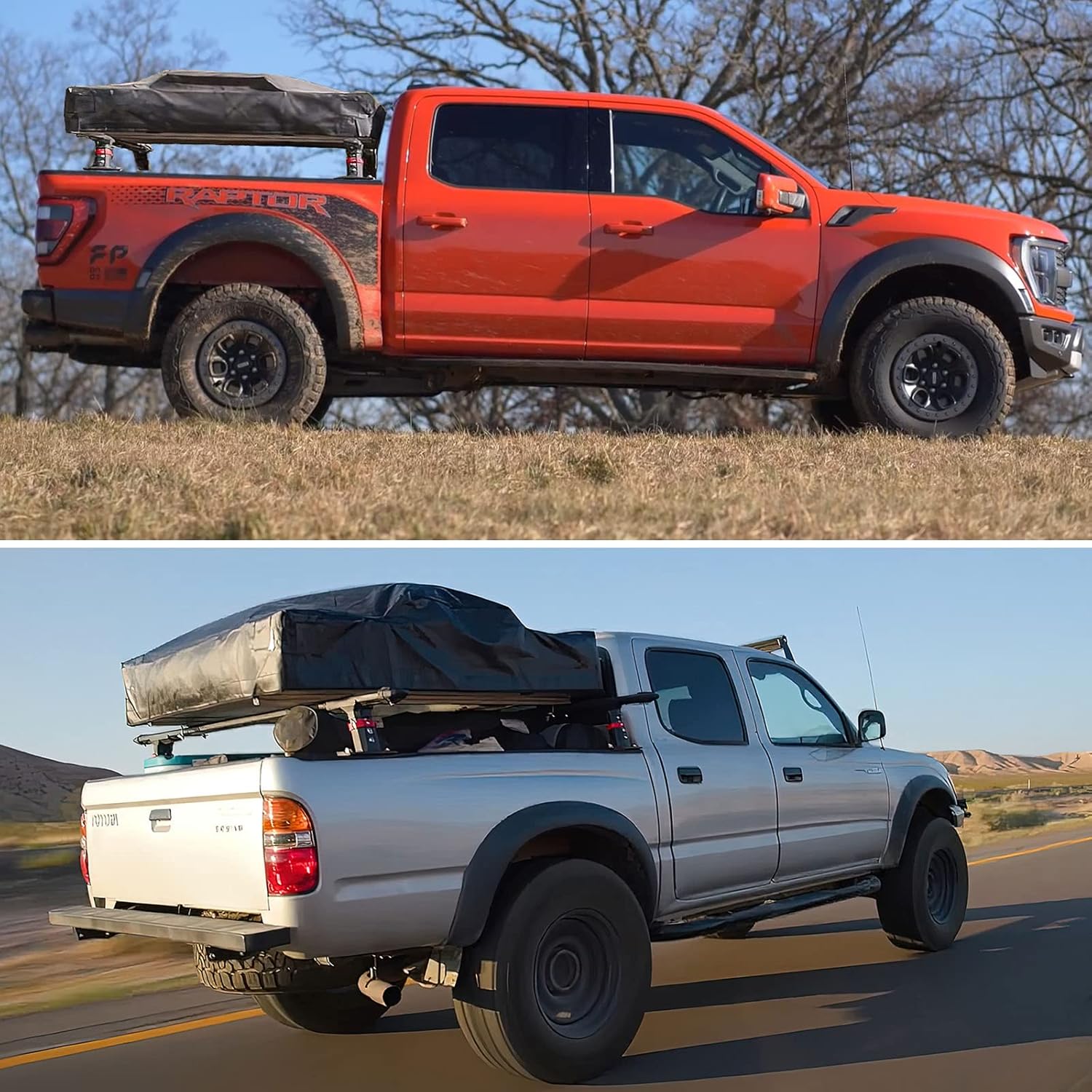 Truck Bed Racks Low Profile, MONOKING Truck Ladder Racks Adjustable Height Heavy Duty Bed Rack for Kayaks Bikes Rooftop Tent