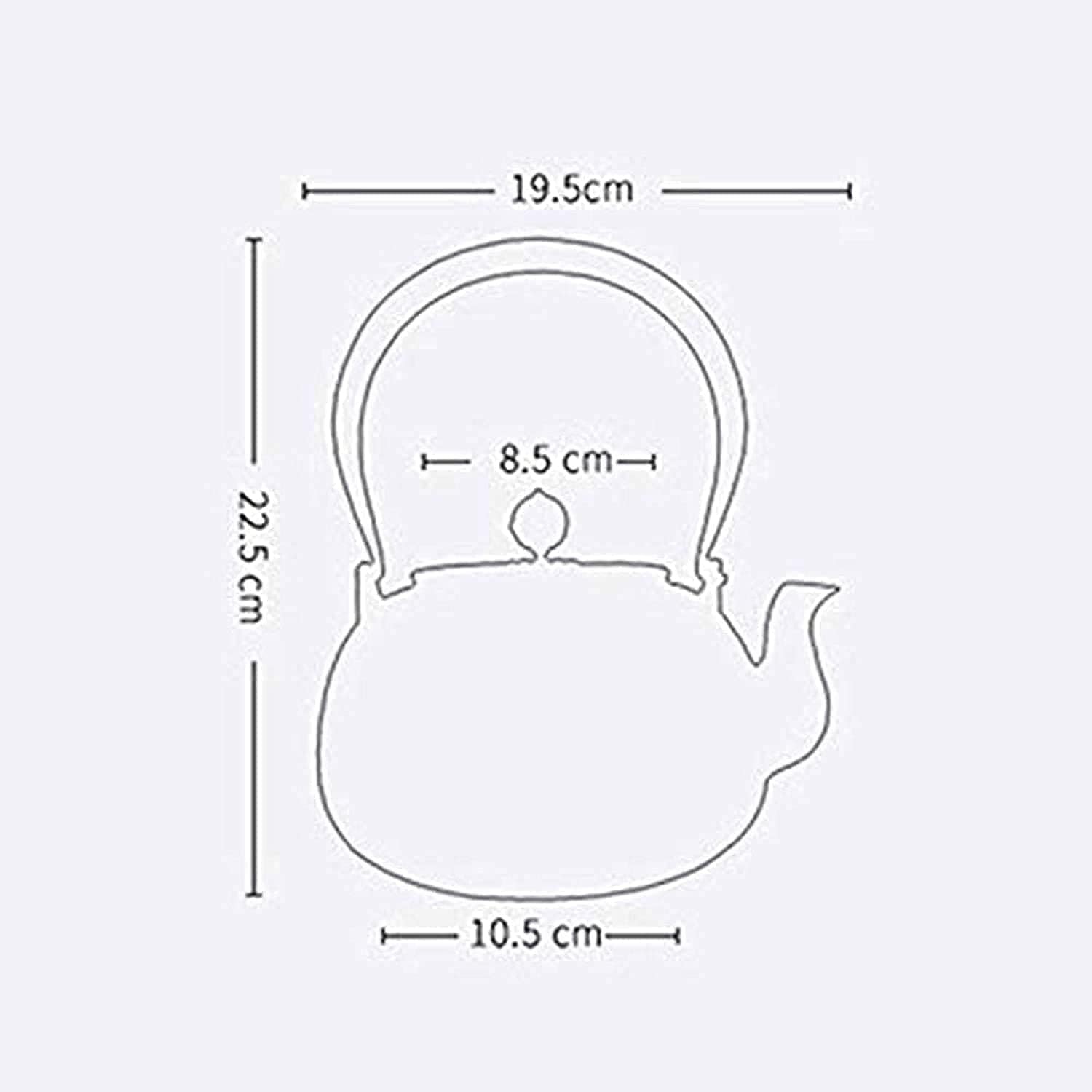 Japanese Style Cast Iron Teapot with Infuser 1200Ml Cast Iron Tea Kettle with Anti Rust Inner and Copper Lid Teapot for Electric Ceramic Stove As Gift Black Retro Teapot