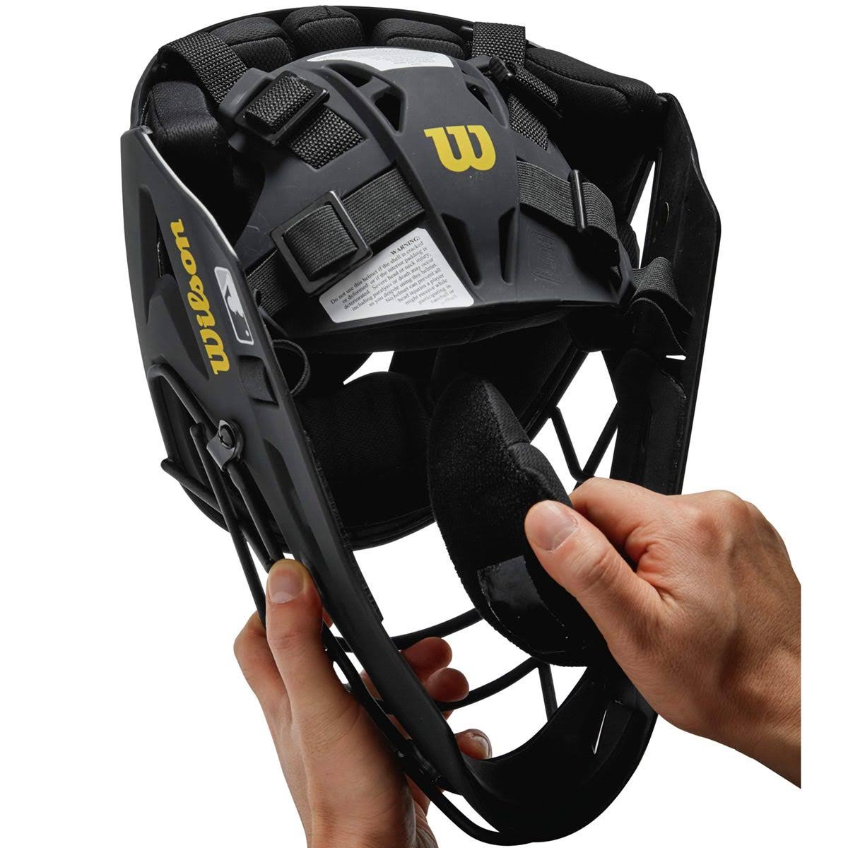 Wilson Pro Stock Titanium Umpire Helmet, Black, 7x22-7 1/2x22