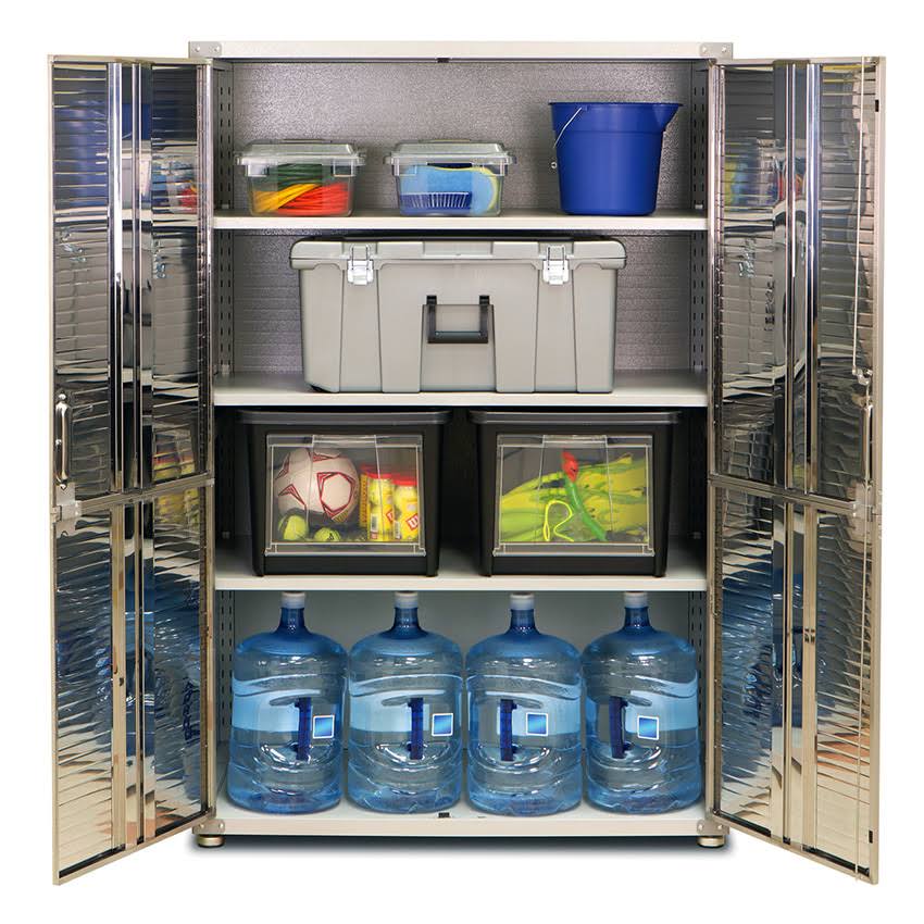 Seville Classics UltraHD Storage Cabinet Industrial Metal Steel Garage Storage 48x22 W x 24x22 D x 72x22 H, Granite Grey