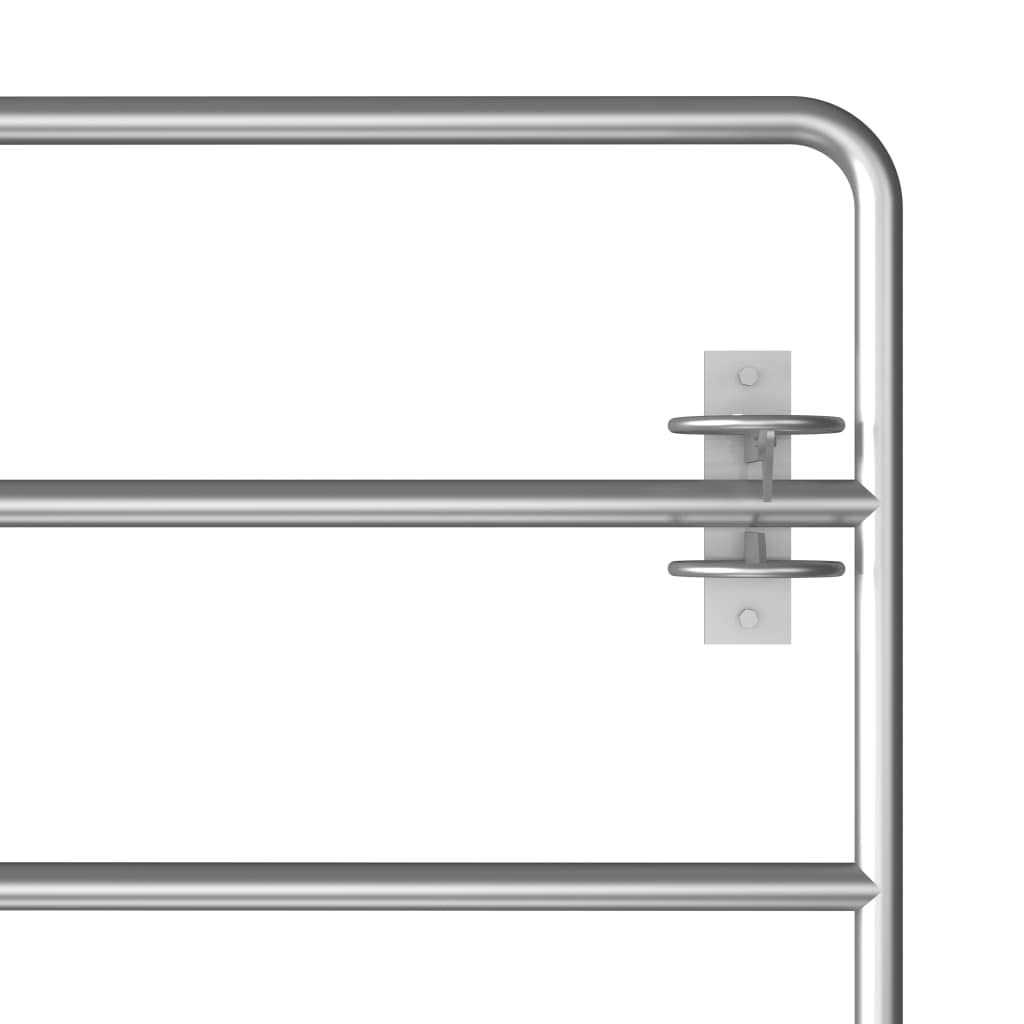 vidaXL 5 Bar Field Gate Steelx35.4 Silver - Shop Hardware Tools Online Store