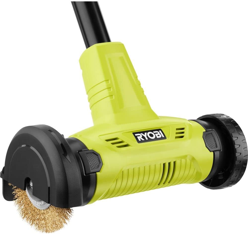 RYOBI ONE+ 18V Patio Cleaner with Wire Brush Edger with 2.0 Ah Battery and Charger, GREEN