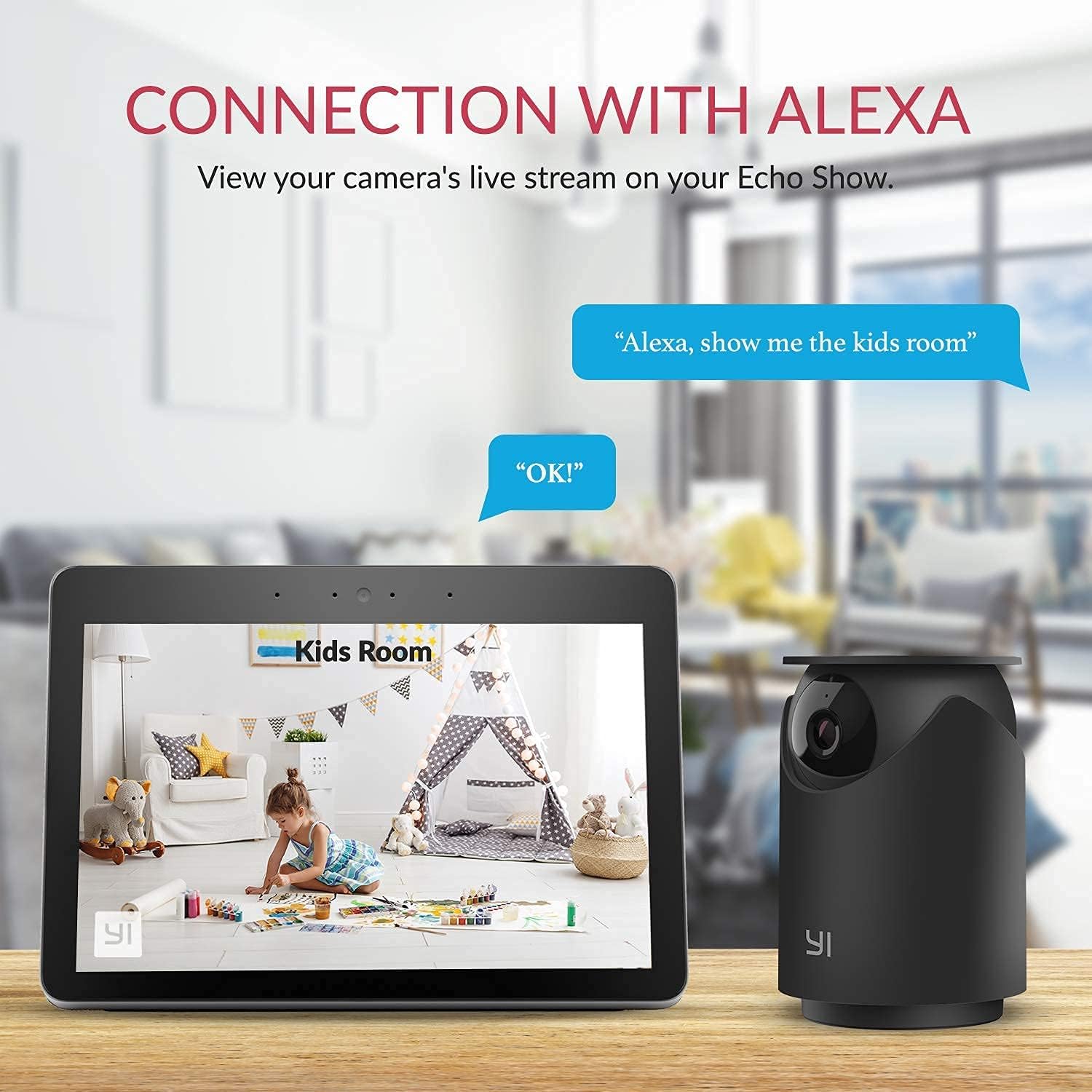 YI Camera for Home Security Indoor 2K, WiFi Bedroom Surveillance Camera 360-degree with Night Vision, Human Detection, 2-Way Audio, Phone App, Compatible with Alexa and Google Assistant, 2pc