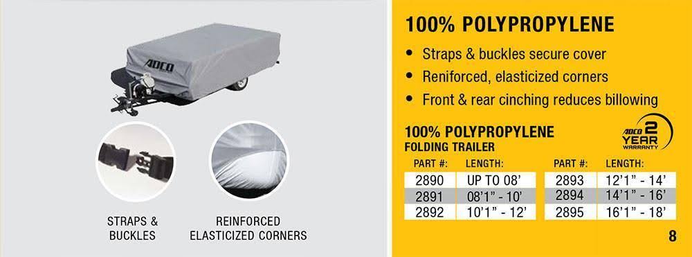 Adco 22890 Up to 8& Tyvek Folding Trailer Cover