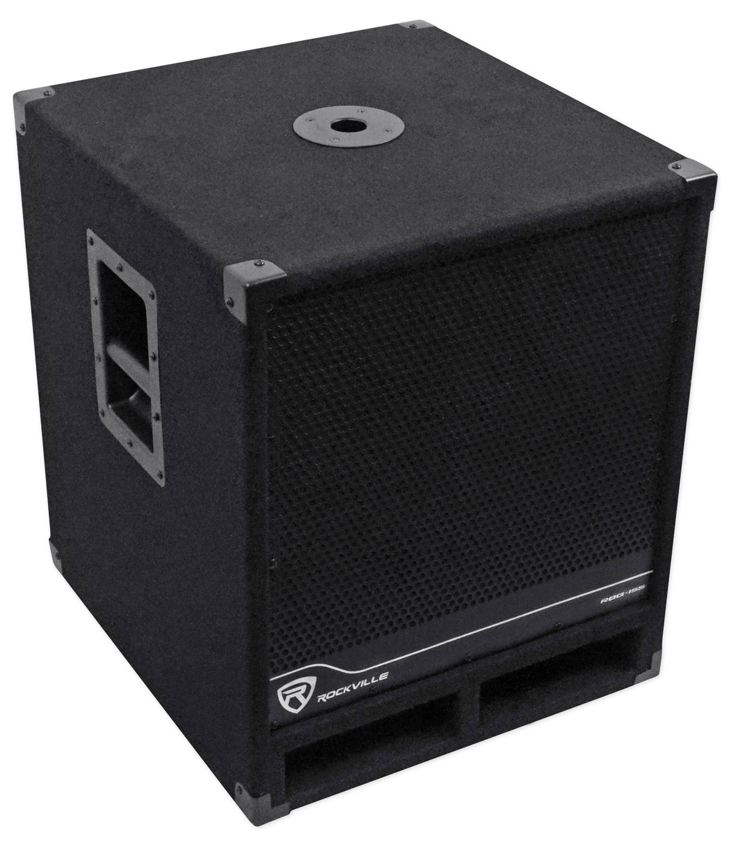 Rockville RBG15S 15x22 1600W Active Powered PA Pro/DJ DSP Subwoofer+Steel Casters