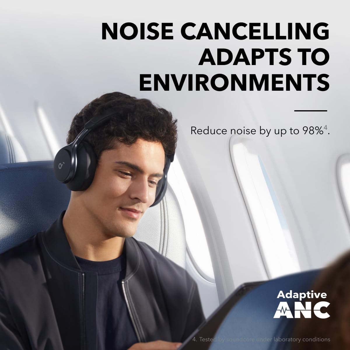 Soundcore by Anker Space One Active Noise Cancelling Headphones, with Headphones Case, 2X Stronger Voice Reduction, 40H ANC Playtime, App Control, LDAC Hi-Res Wireless Audio