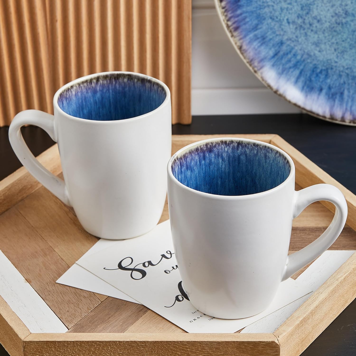 Stone lain Romy Stoneware Dinnerware Set, 16-Piece Service for 4, Blue