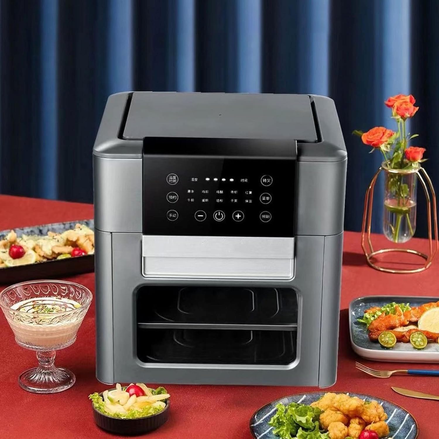 Air Fryers， 12L Air Fryer Oven Toaster Rotisserie and Dehydrator With LED Digital Touchscreen Countertop Oven