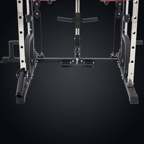 Smith Machine Home Gym with Cable Crossover, All-in-ONE Trainer Power Cage Smith for Strength Training