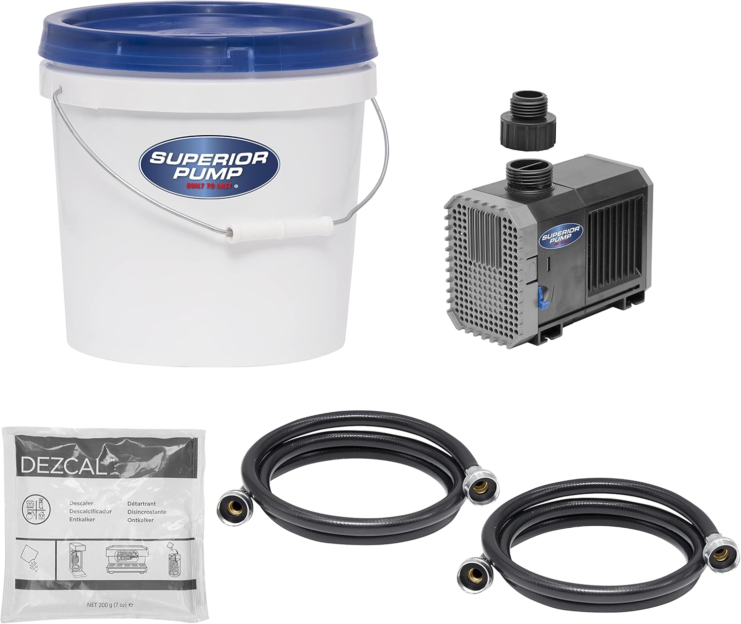 Superior Pump 91660 Tankless Water Heater Descaler Pump Kit, Deluxe, Black