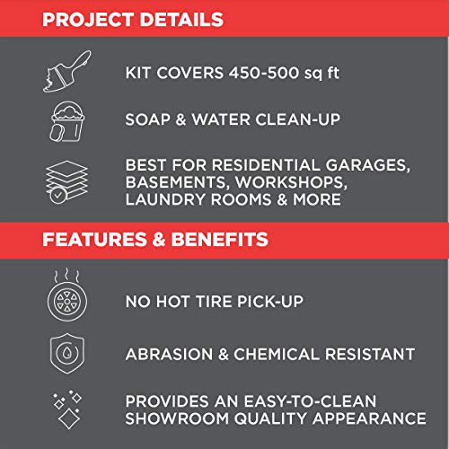 Rust-Oleum 261845 EpoxyShield Garage Floor Coating , 2 gal, Gray, 2.5 Car Kit
