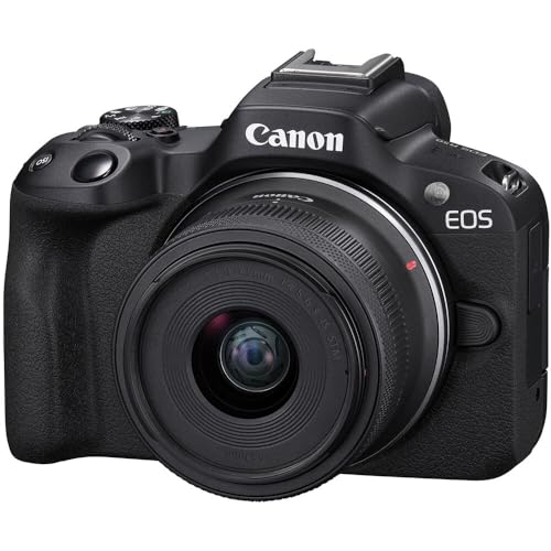 Canon EOS R50 Mirrorless Vlogging Camera (Black) w/RF-S18-45mm F4.5-6.3 is STM Lens (Renewed)