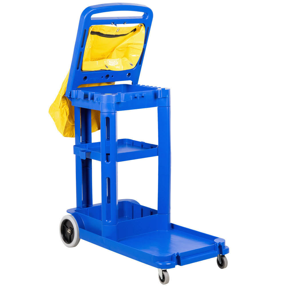 Continental 184BL Janitor Cart with Vinyl Bag