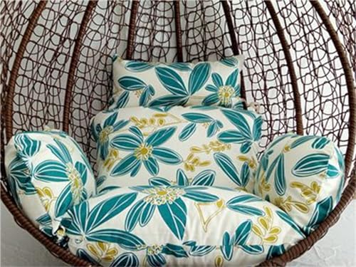 Thicken Patio Hanging Egg Chair Pads, Seat Cushion Washable Hanging Basket Chair Cushion, Outdoor Cushion Replacement with Zipper & Ties for Hanging Egg Chair Swing