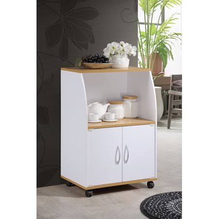 Hodedah Mini Microwave Cart, White