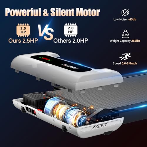 Walking Pad Treadmill, Under Desk Treadmill, Treadmill for Home Office, Quiet Treadmill 2 in 1 for Walking and Jogging, 2.5HP Portable Walking Treadmill with Remote Control, LED Display