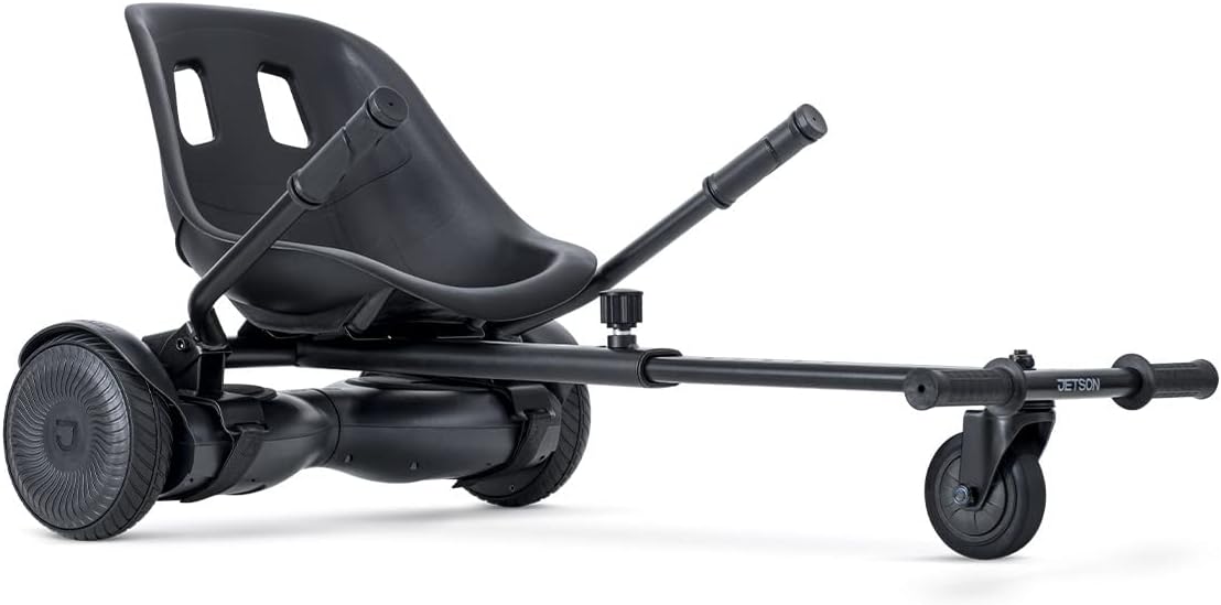 Jetson Rumble All-Terrain JetKart and Hoverboard Combo, 300-Watt Motor, Top Speed of 7 MPH, Max Range of Up To 7 Miles, Adjustable Frame, Ages 12+, Black, JKR2HB-BLK