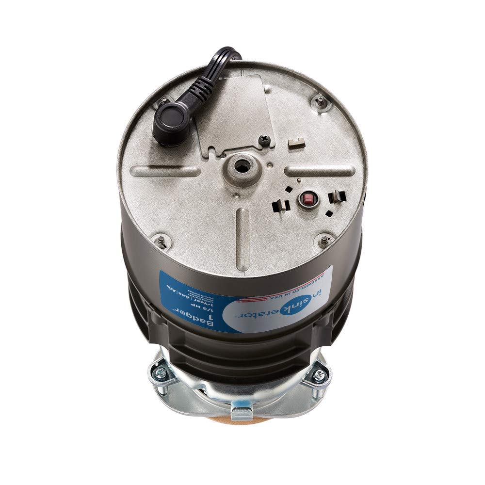InSinkErator Garbage Disposal with Cord, Badger 1, 1/3 HP Continuous Feed & PF WaterWorks PF0989 Garbage Disposal Installation Kit, White