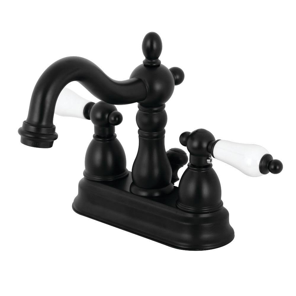 Kingston Brass KB1602PL Heritage 4x22 Centerset Lavatory Faucet with Retail Pop-Up, Polished Brass