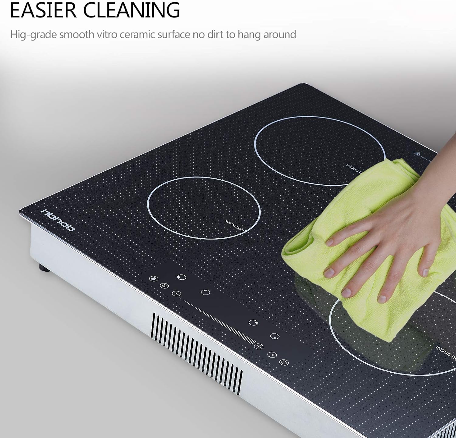24 Inch Induction Cooktop, Stove Top Electric Cooktop, 4-Burner Electric Induction, Black Vitro Ceramic Smooth Surface Glass Gasland Chef, 220V Electric Induction Cooker, Timer & Safety Lock.