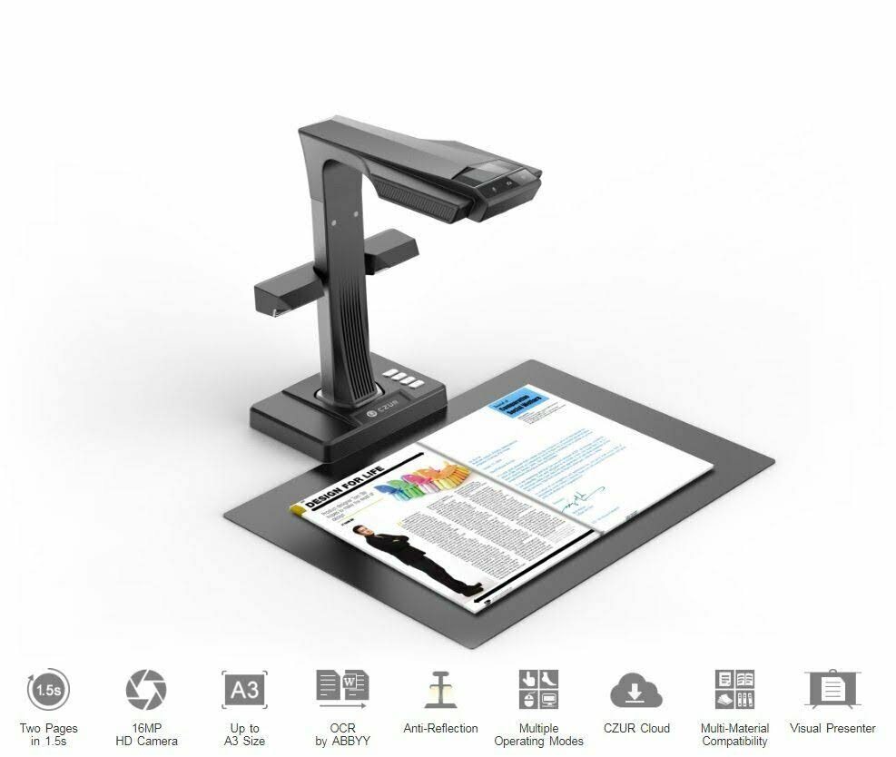 CZUR ET16 Plus Book Smart u0026 Scanner Document with OCR for Windows