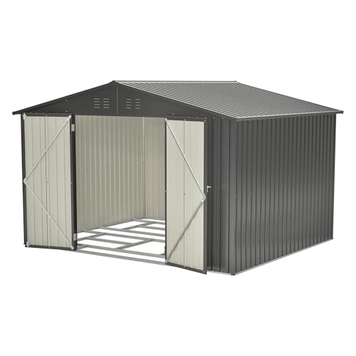 6x4 Ft Outdoor Storage Shed, Heavy-Duty All-Weather Tool Shed with Lockable Doors, Durable Resin Construction for, Patio & Backyard Organization Black