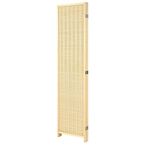 Giantex Bamboo Room Divider, 6 Ft Tall Freestanding Folding Privacy Screen, Wooden Room Separators Divider Wall, Portable Partition Boho 4 Panel Room Dividers for Home Office Bedroom Apartment Studio