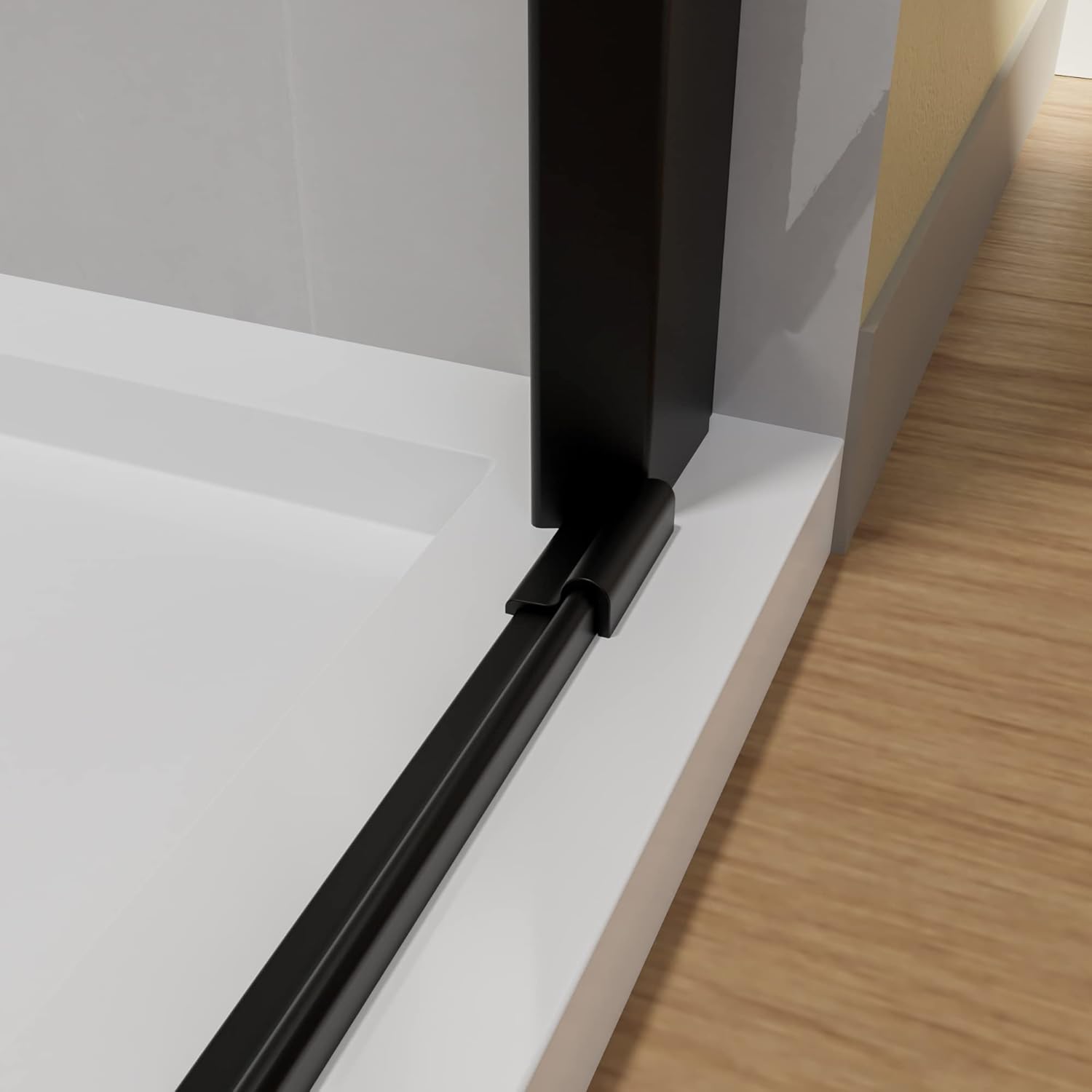 Bifold Frameless Glass Shower Door 32 in.W x 72 in.H Pivot Swing Shower Doors with 1/4 in. Clear Tempered Shower Glass Panel in Matte Black Semi-Frameless Shower Door