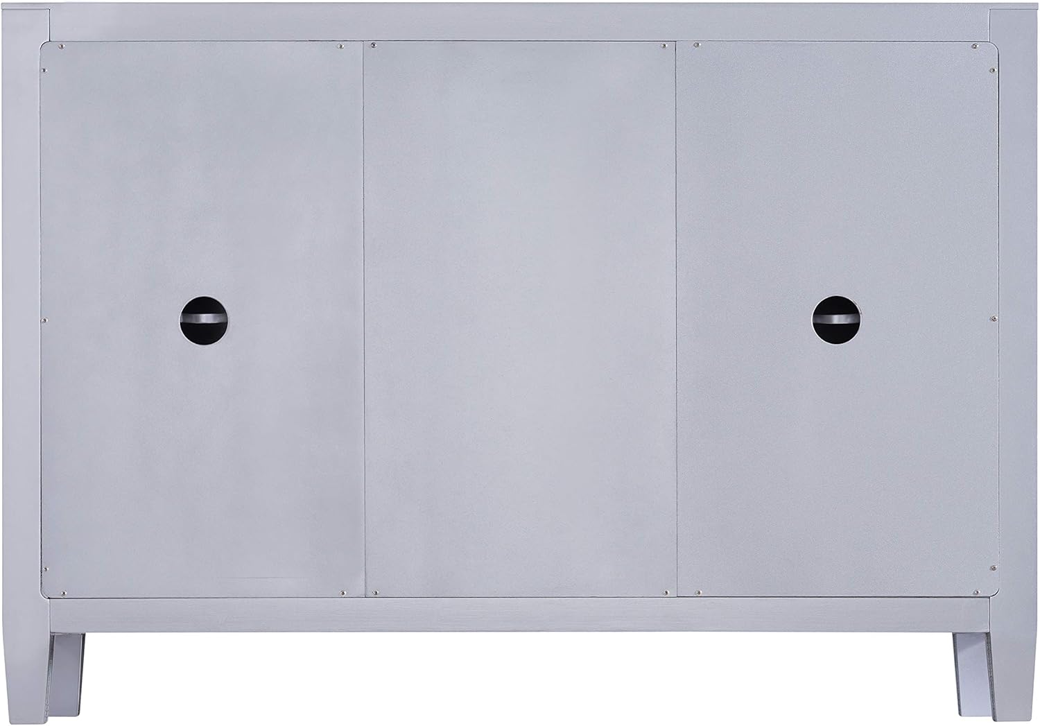 SEI Furniture Mirage Mirrored 3 Drawers, Faux Crystal Knobs, and Matte Silver Trim Cabinet