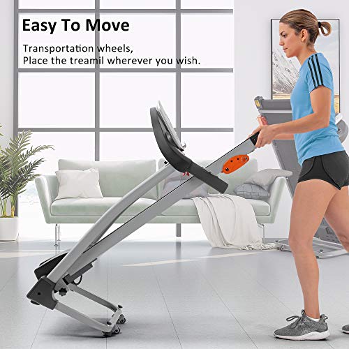 Foldable Treadmill, 2.5 HP Portable Compact Treadmill with Incline LED Displays, 7.5MPH Treadmill Walking Pad Load Capacity 220LBS for Home Office