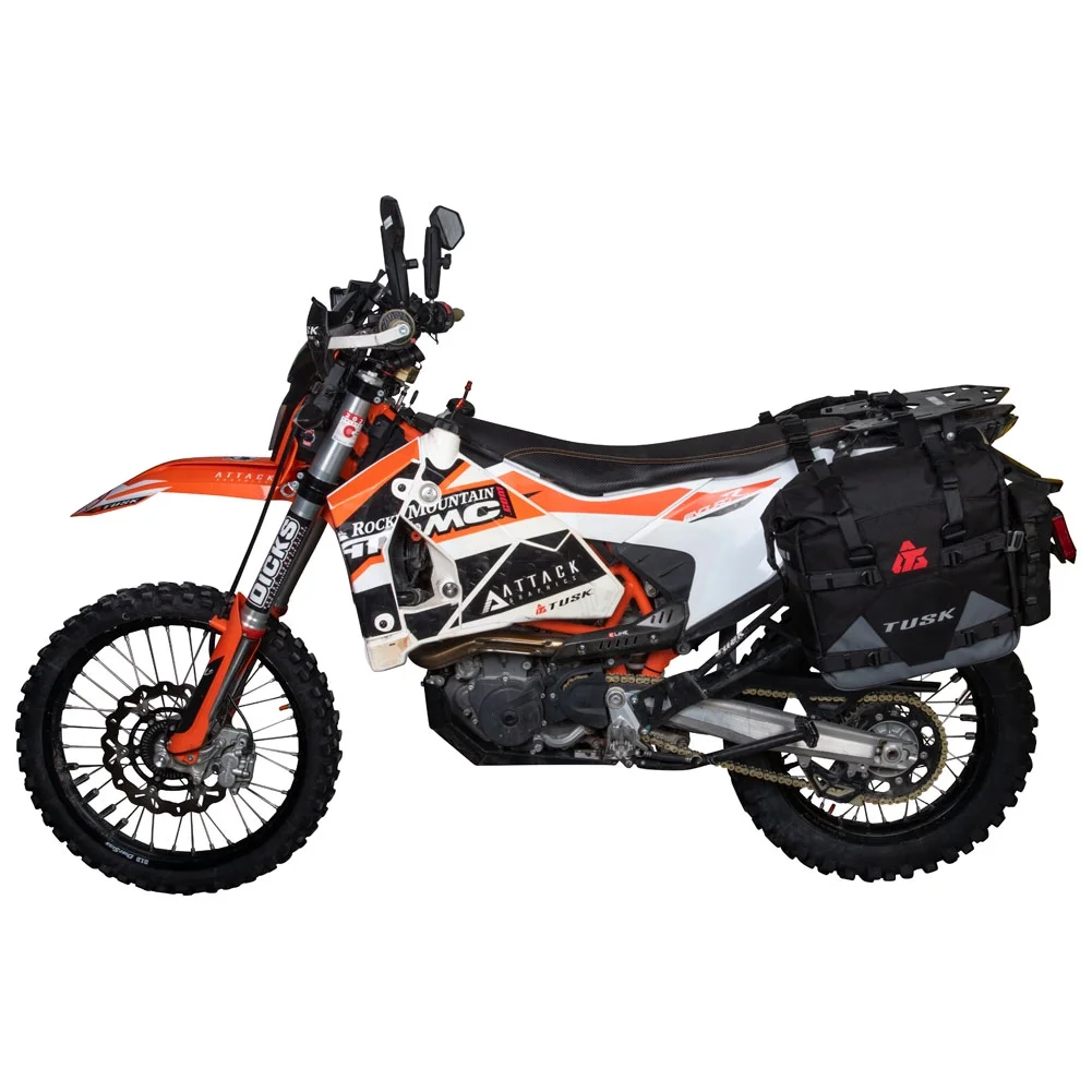 Tusk Pannier Racks with Tusk Pilot Pannier Bags and Bottle Holders Black/Grey For KTM 1290 Super Adventure R 2017-2020
