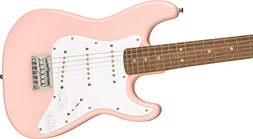 Fender Squier 3/4 Size Kids Mini Left-handed Stratocaster Electric Guitar Learn-to-Play - Black Bundle with Amp, Cable, Tuner, Strap, Picks, Online Lessons, and Austin Bazaar Instructional DVD