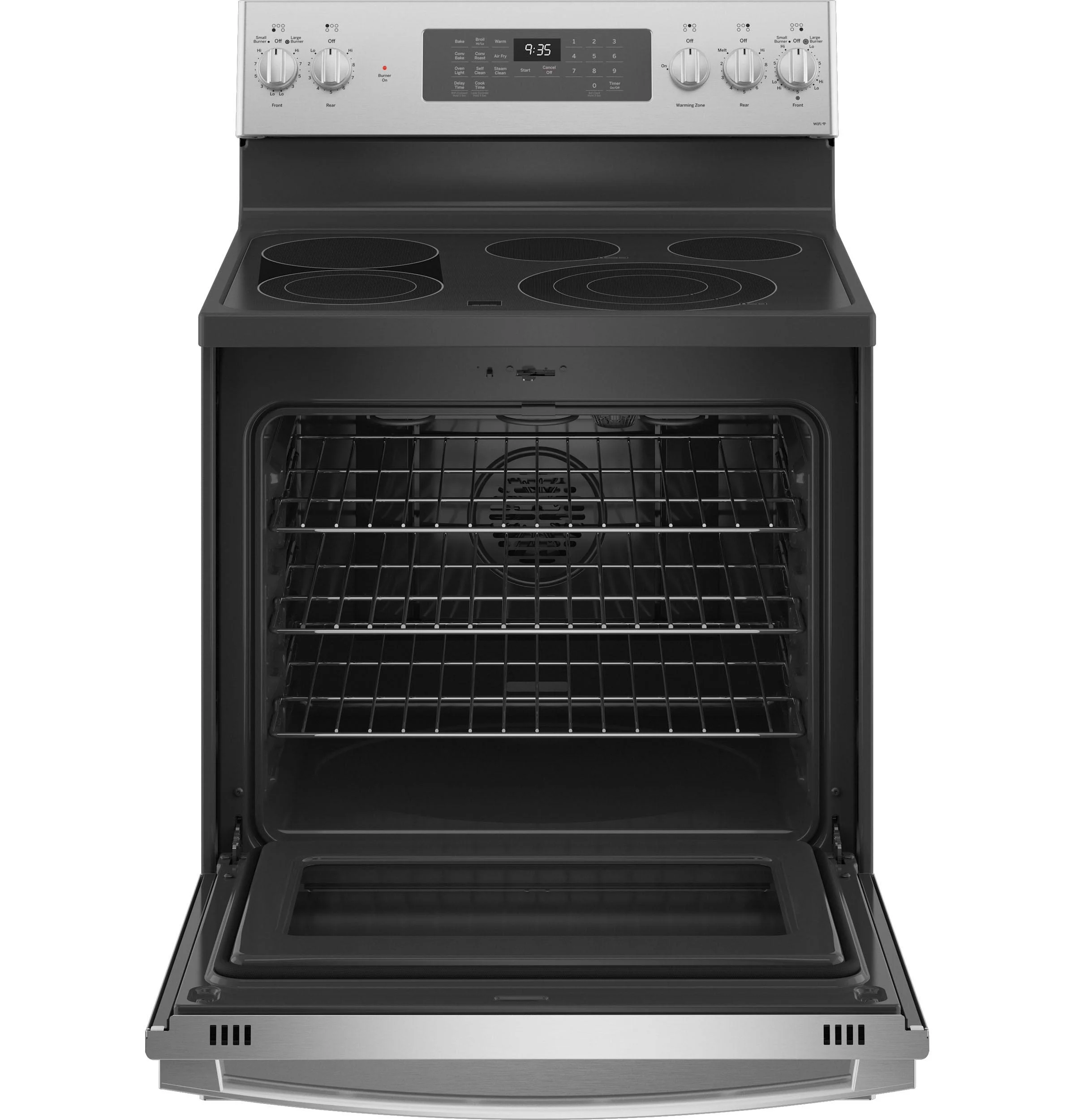 GE Profile™ 30" Smart Free-Standing Electric Convection Fingerprint Resistant Range with Air Fry