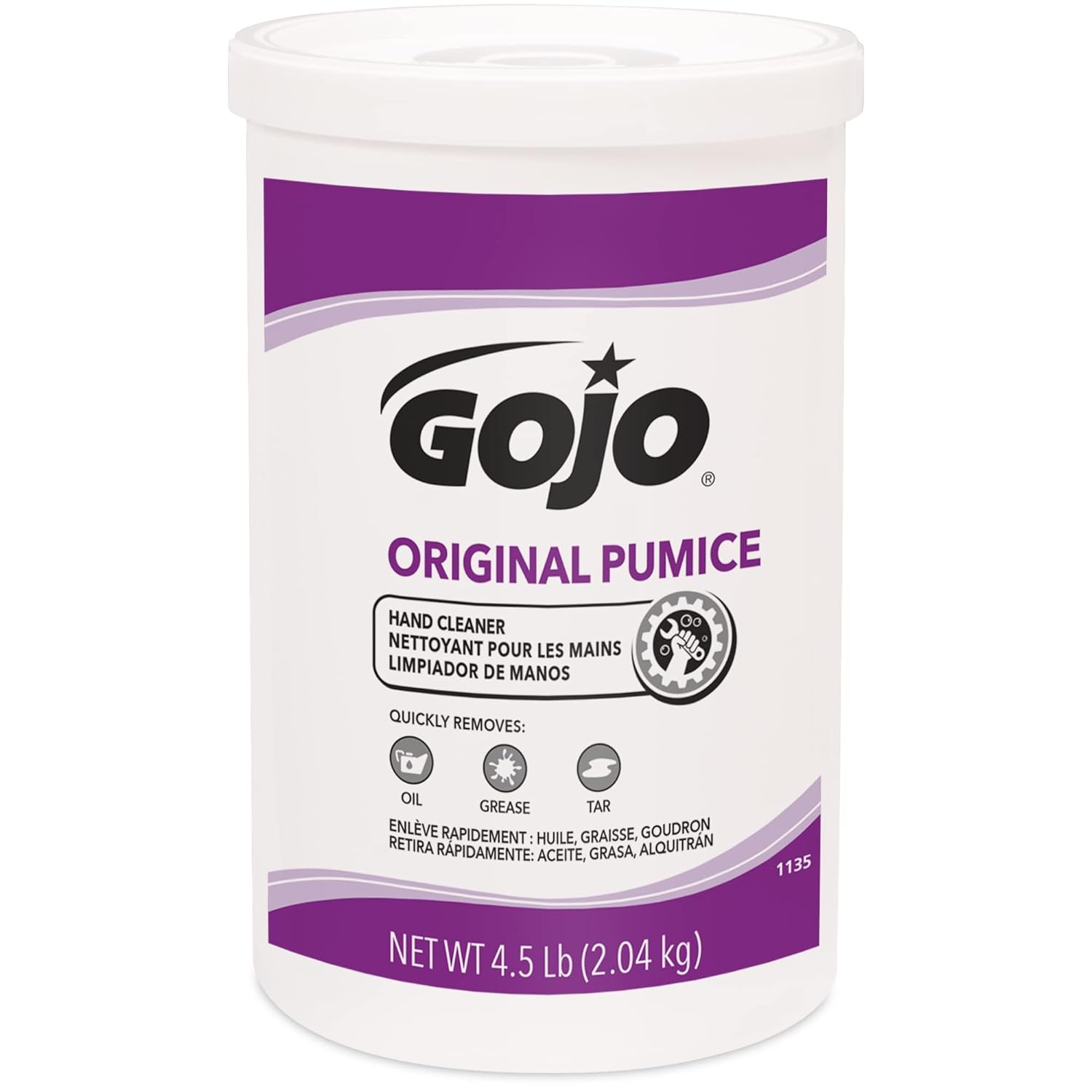 GOJO Original Pumice Hand Cleaner, 4.5 lb Waterless Crème Hand Cleaner with Pumice Canister (Pack of 6) - 1135-06