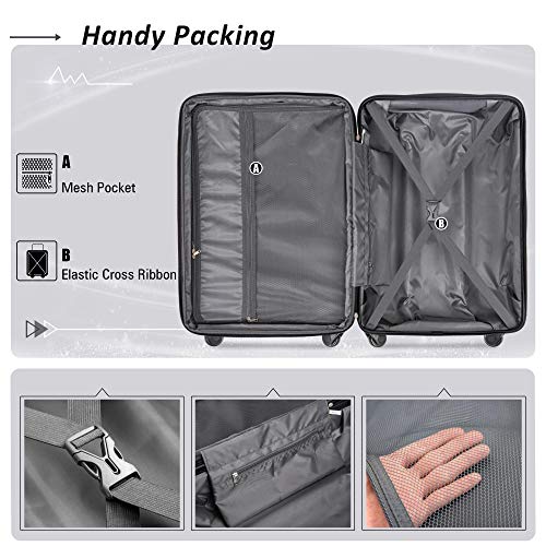 Merax Expandable Spinner Wheel 2 Piece Luggage Set, ABS Lightweight Suitcase with TSA Lock, Hard Shell Luggage with Double Spinner Wheels, 20in+28in, Green