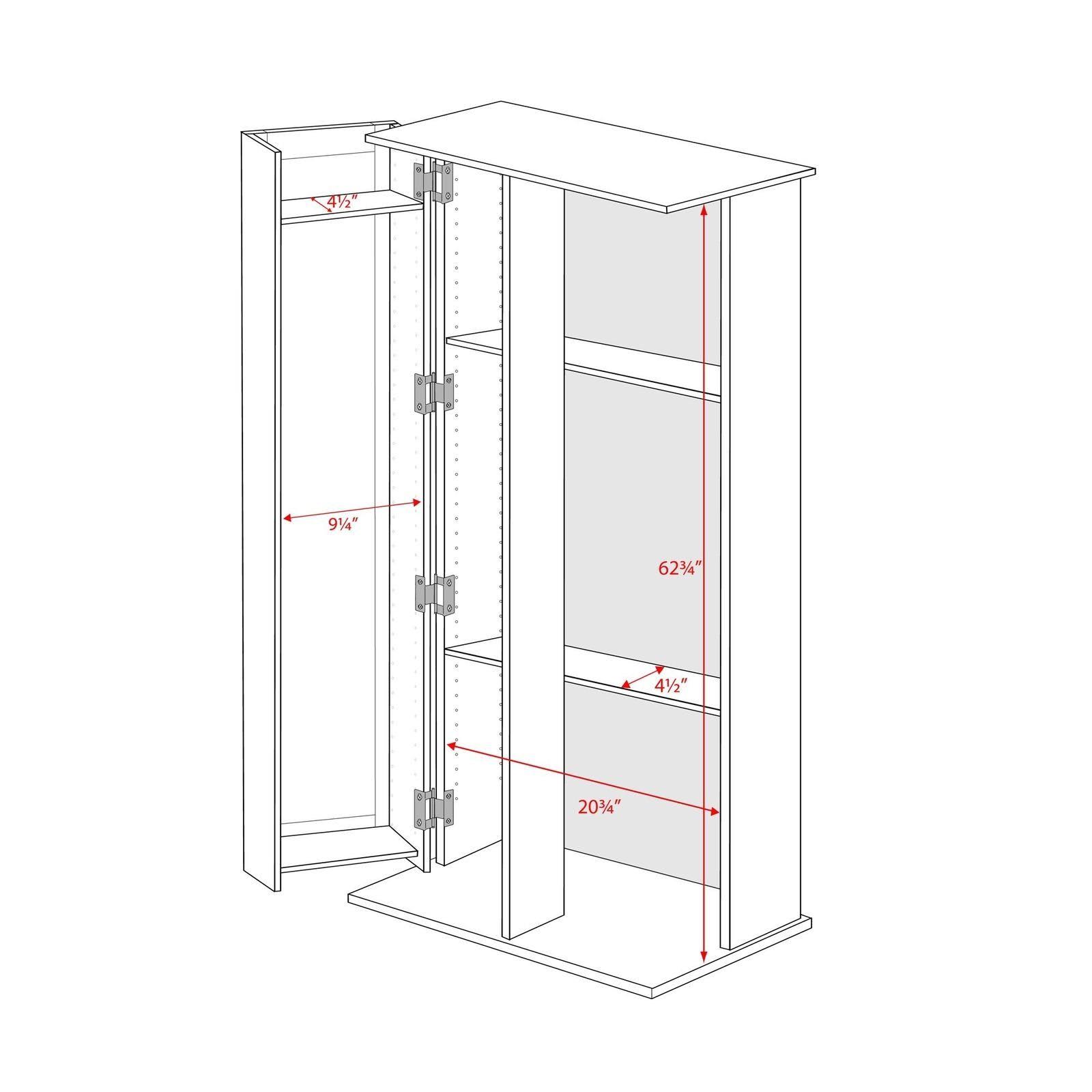 Prepac Espresso Grande Locking Media Storage Cabinet with Shaker Doors, Espresso, 64x22