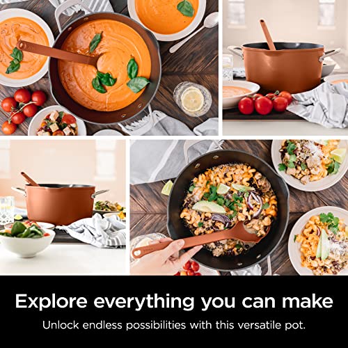 Ninja CW202GN Foodi NeverStick PossiblePot, Premium Set with 7-Quart Capacity Pot, Roasting Rack, Glass Lid & Integrated Spoon, Nonstick