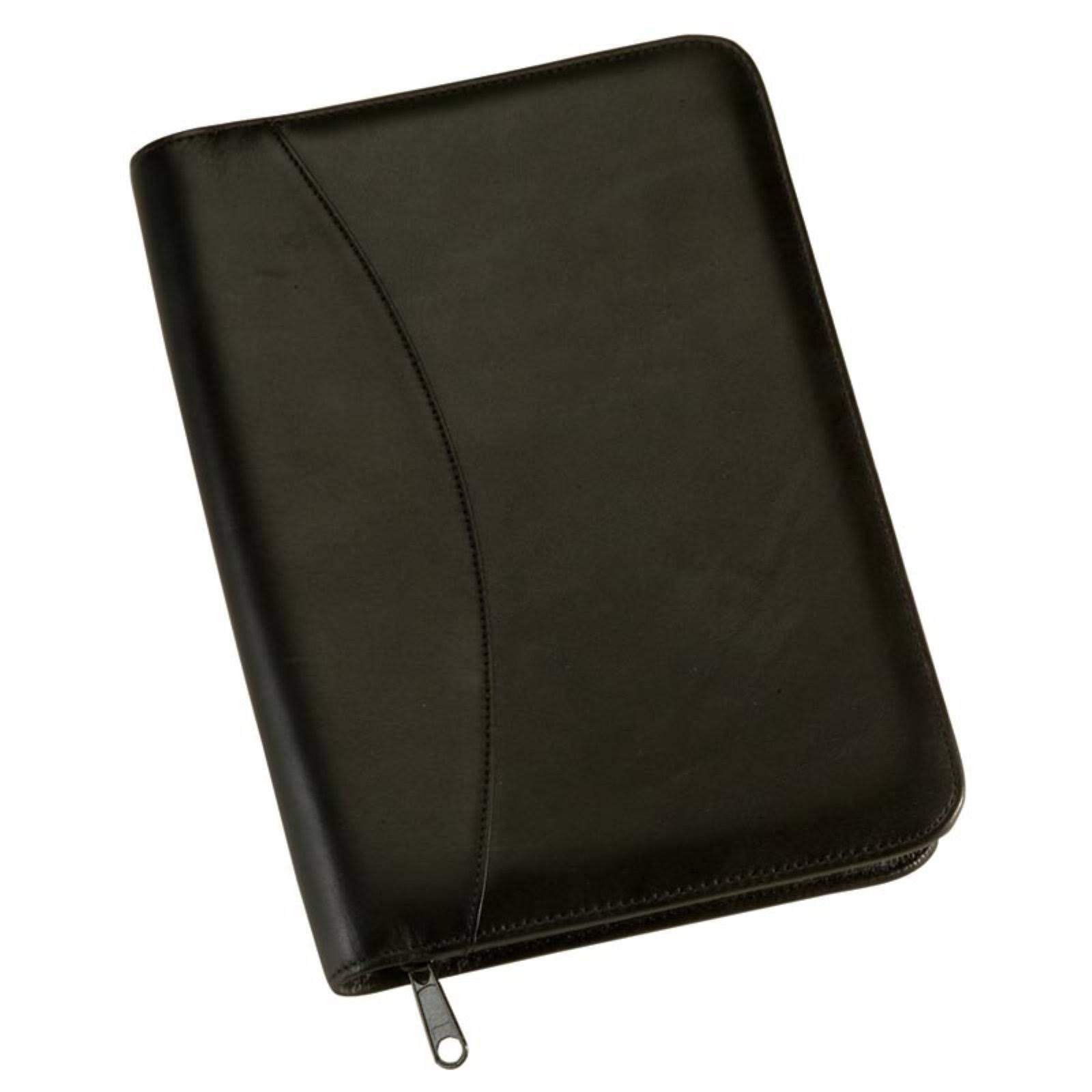 Royce Leather Zip Around Jr. Writing Padfolio (Black)