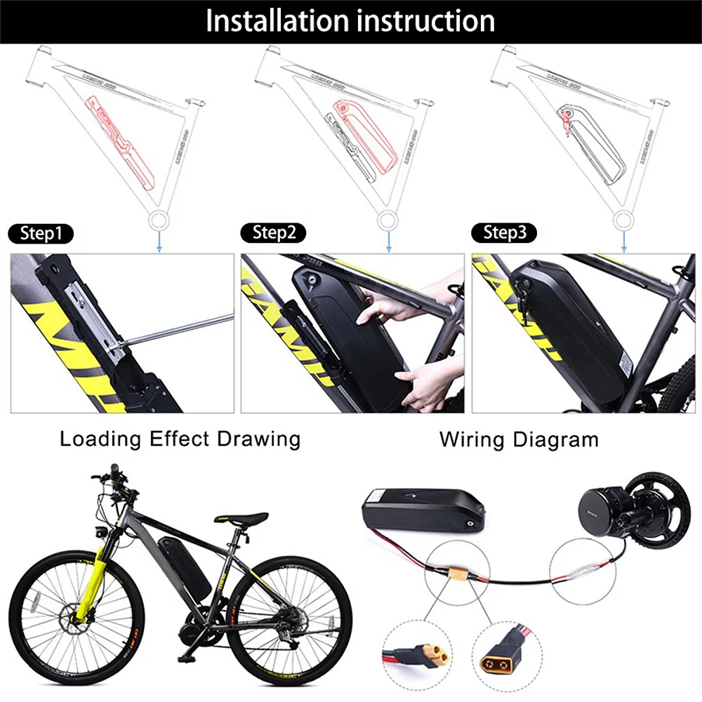 48V 13Ah Electric Bicycle Lithium Li-ion Hailong Battery