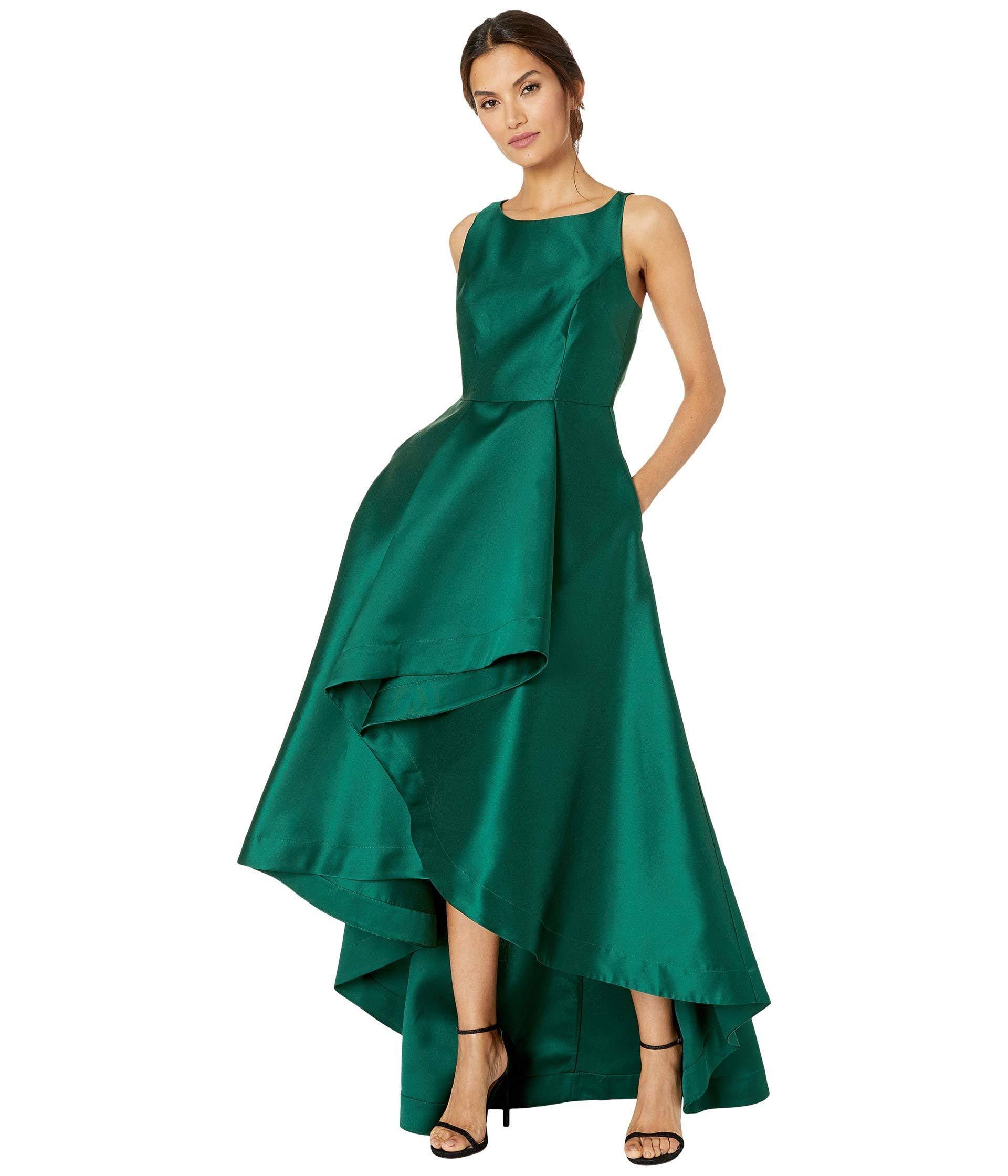 Adrianna-Papell Mikado High-Low Gown Black / 10