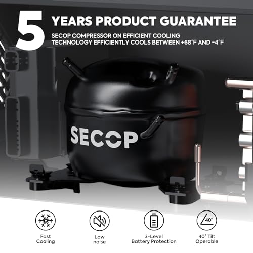 ICECO APL55 Dual Zone Portable Refrigerator, 55 Liter 12v refrigerator with SECOP Compressor, DC 12/24V, AC 110-240V, for Truck, Car and Home, -4℉~68℉