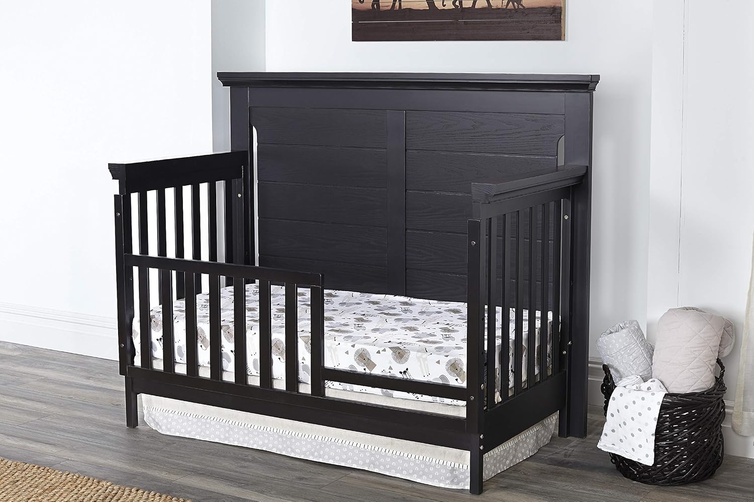 Baby Cache Overland 4 in 1 Convertible Crib in a Classic Heritage Black Finish