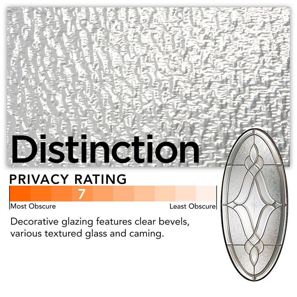 Mp Doors 36 in. x 80 in. Distinction Medium Oak Right-Hand Inswing 3/4 Oval Lite Decorative Fiberglass Prehung Front Door